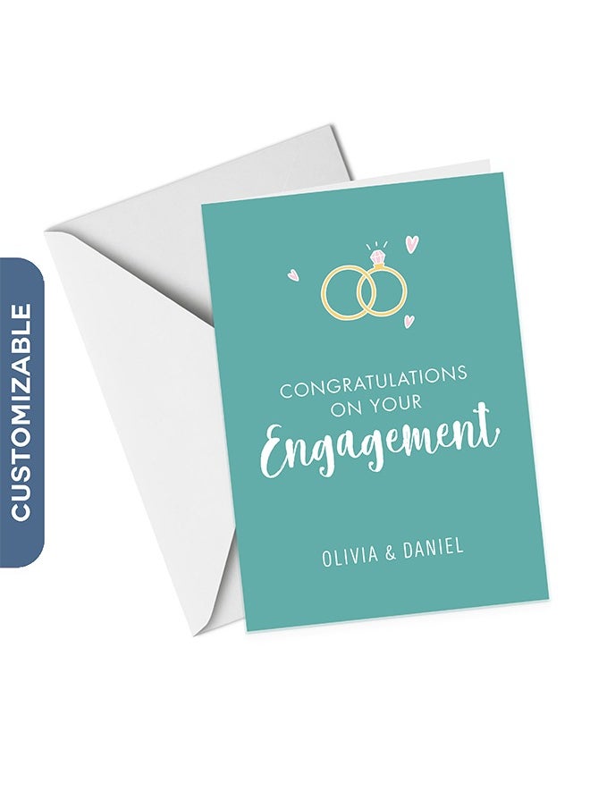 Share the Love A5 Personalised Congratulations on your Engagement Greeting Card  - Image 1