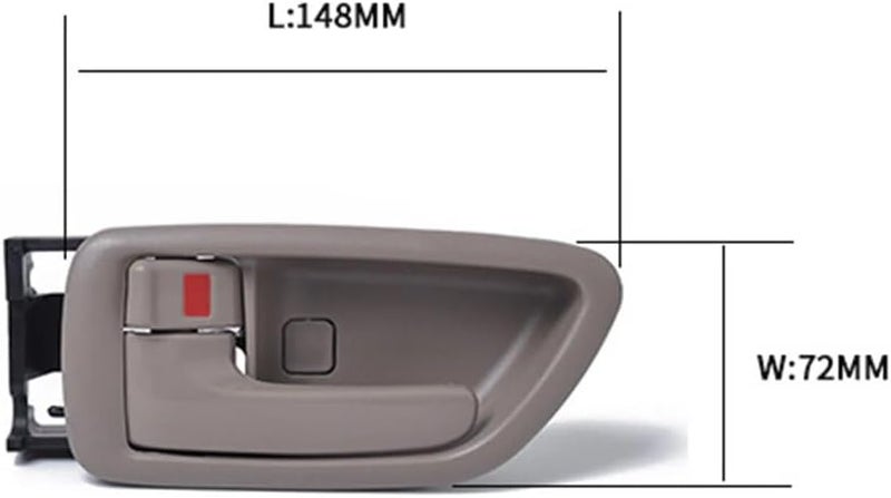 DEMULAX Gray Stone Chrome Interior Door Handle for Toyota Avalon - Image 2