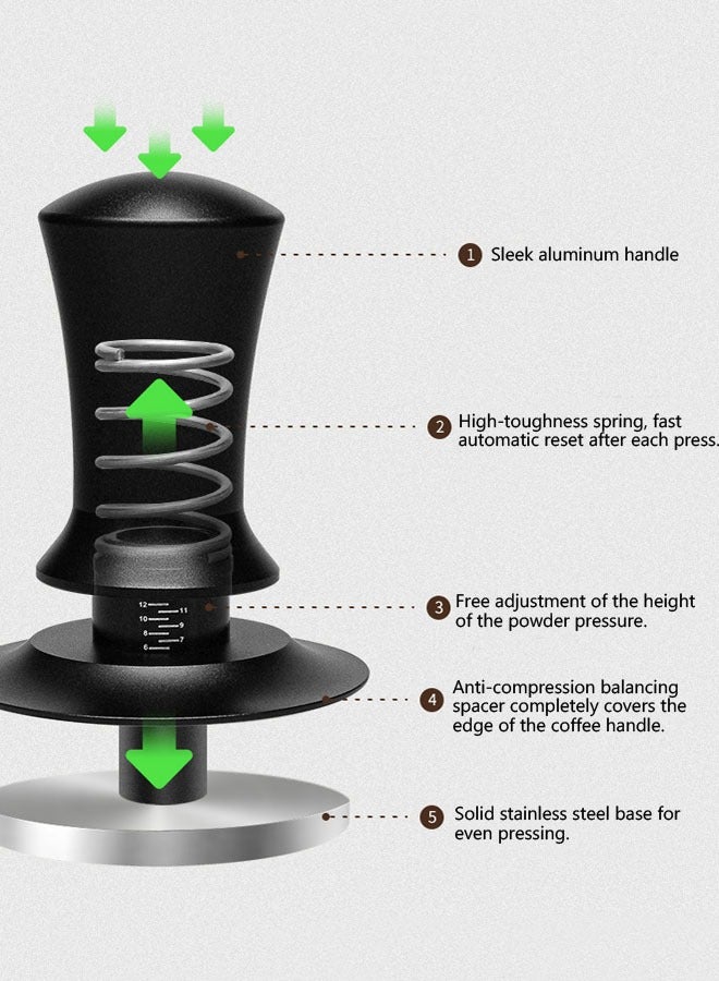 51mm Espresso Coffee Tamper Stainless Steel Base Tamper with Scale Mark  - Image 3