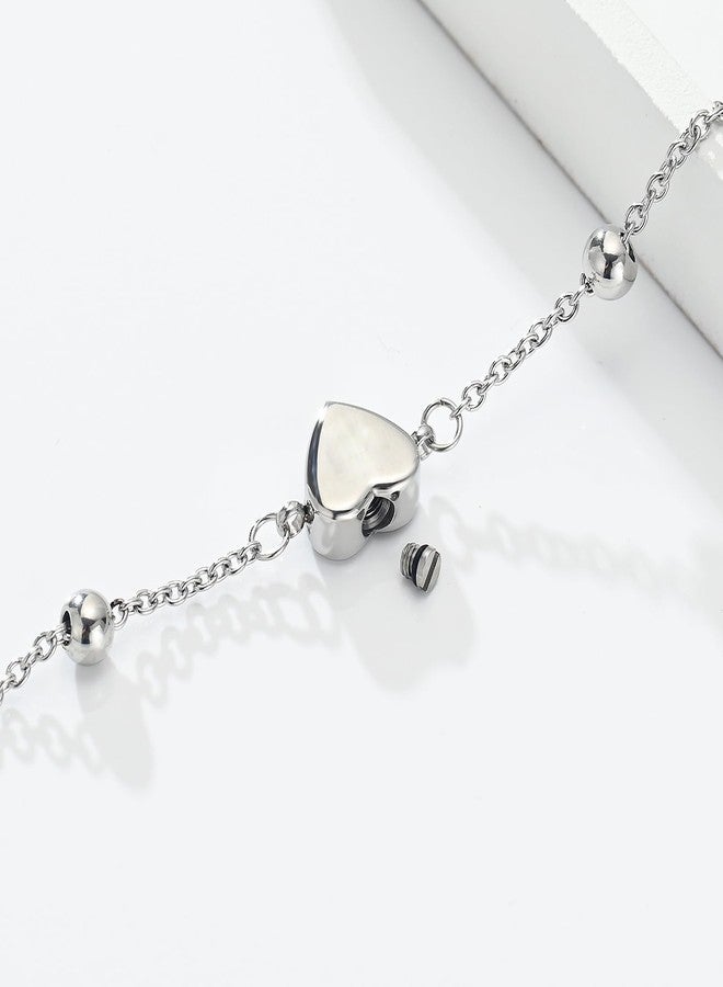 zeqingjw Pet Paw Urn Bracelet for Ashes Adjustable Heart Cremation Bracelet for Pets Ashes Stainless Steel Dog Cat Cremation Jewelry Memorial Keepsake Gift - Image 5