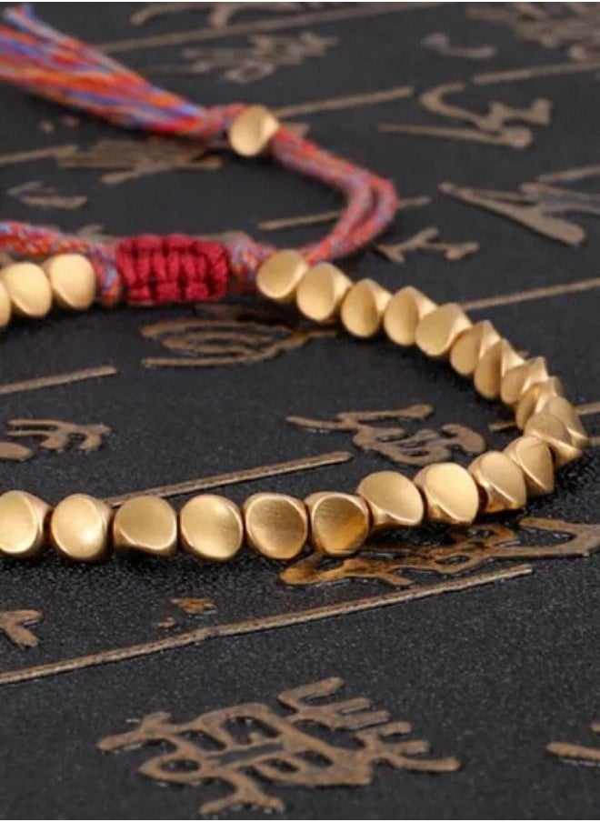 Generic - Handmade Tibetan Buddhist Braided Beads Lucky Rope Bracelet - Image 1