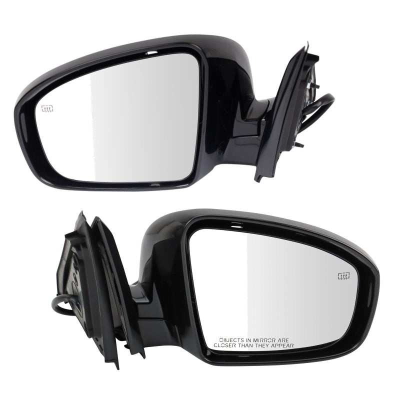 مجموعة مرايا كهربائية مدفأة للجانب السائق والراكب بتشطيب أسود ناعم متوافقة مع 2013 إنفينيتي JX35 2014 2015 إنفينيتي QX60 IN1320133 IN1321133