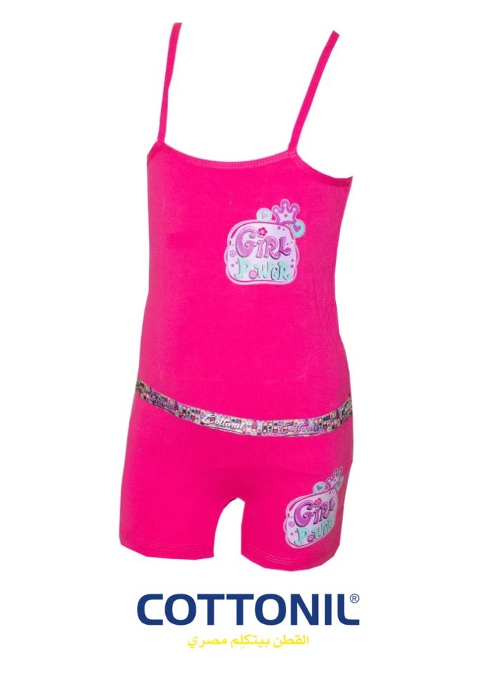 كوتونيل طقم بناتي هارت توب و هوت شورت - Image 3