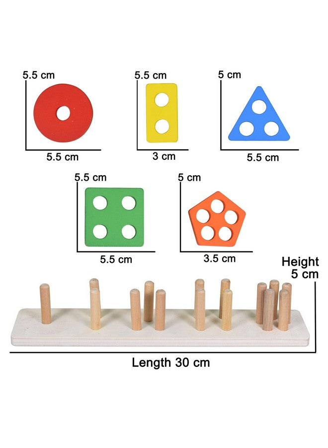 WISHKEY Wooden Angle Geometric Stacker Shape Sorter Blocks,Educational Intelligence Early Learning Column Puzzle Stacking Toy Set for Todder Kids Boys & Girls (Pack of 1, Multicolour) - Image 5