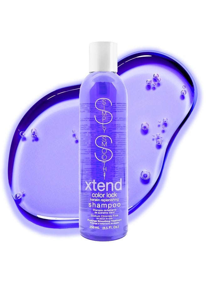 SIMPLY SMOOTH Simply Smooth Xtend Keratin Replenishing Color Lock Shampoo - Made with Anti-Color Fade - Collagen Soothing, Moisturizing, Daily Haircare Shampoo for All Hair Types - Sodium Chloride Free - 8.5 Oz  - Image 1