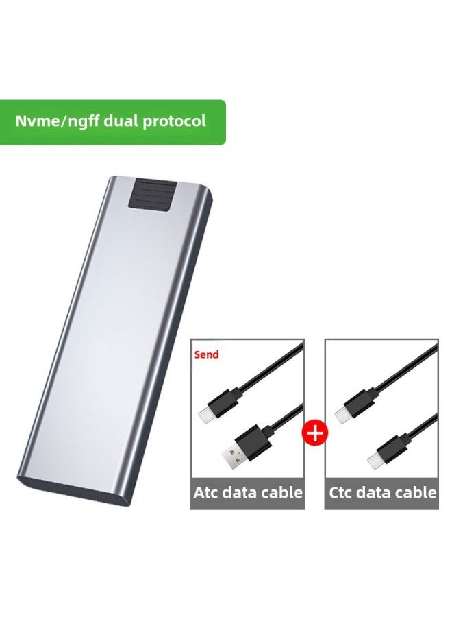 M.2 Solid State Mobile Hard Disk Box 10Gbps Dual Protocol NVMe/NGFF External Box USB3.2 Hard Disk Box-Color:NGFF/NVME Dual Protocol M08 Hard Disk Enclosure - Image 1