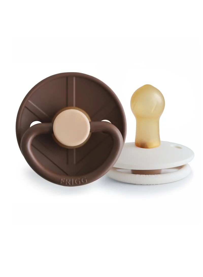 FRIGG Little Viking Latex Baby Pacifier 0-6M 2-Pack Cocoa/Cream - Size 1