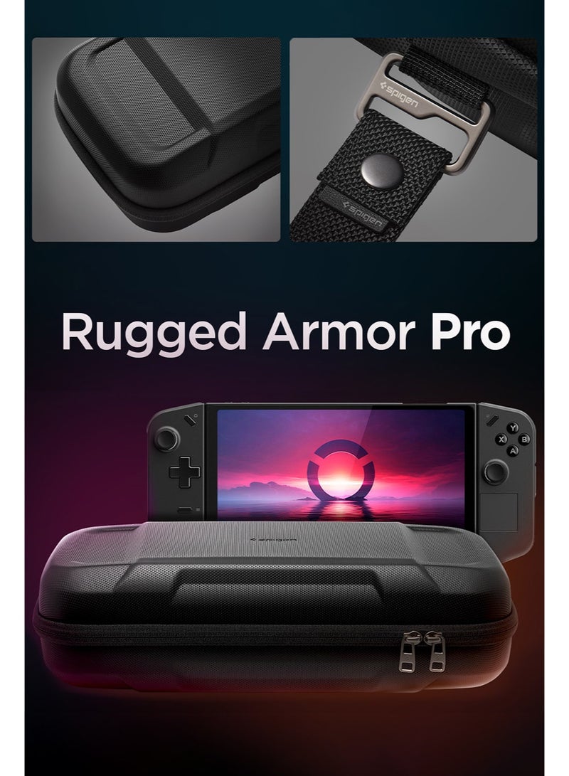 Spigen Rugged Armor Pro for Lenovo Legion Go, Legion Go S, MSI Claw 8 AI+ 7 AI+ & A8 Portable Travel Carrying Case Cover with Pockets for Accessories and Original Charger Storage Bag - Black - Image 2