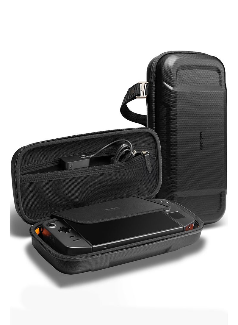Spigen Rugged Armor Pro for Lenovo Legion Go, Legion Go S, MSI Claw 8 AI+ 7 AI+ & A8 Portable Travel Carrying Case Cover with Pockets for Accessories and Original Charger Storage Bag - Black - Image 1