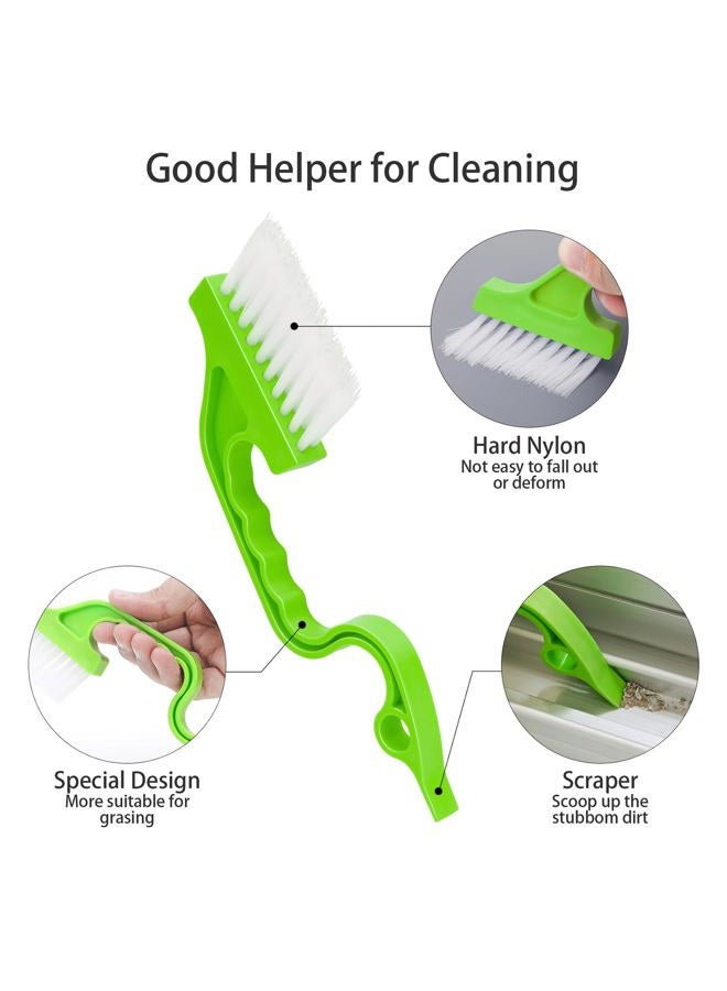 iFlyMars 4pcs Bathroom Gap Cleaning Brush, Small Crevice Cleaning Brushes, Hand-Held Groove Gap Cleaning Tools, for Bathroom Kitchen Tiles Window Slots (Silvery White) - Image 2