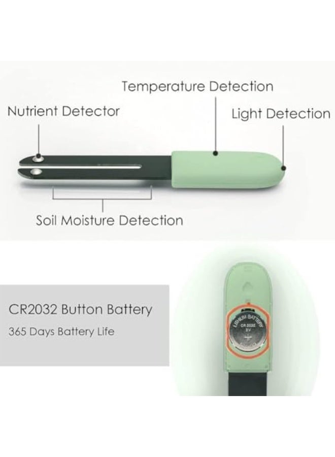 Generic Soil Ph Meter 4 in 1, Digital Soil Tester, Automatically detects Moisture/Temperature/Light/Fertility, Ph Tester Soil Can Connect to Mobile Phone via Bluetooth, Plants Sensor for Indoor (Green - 1pc  - Image 2