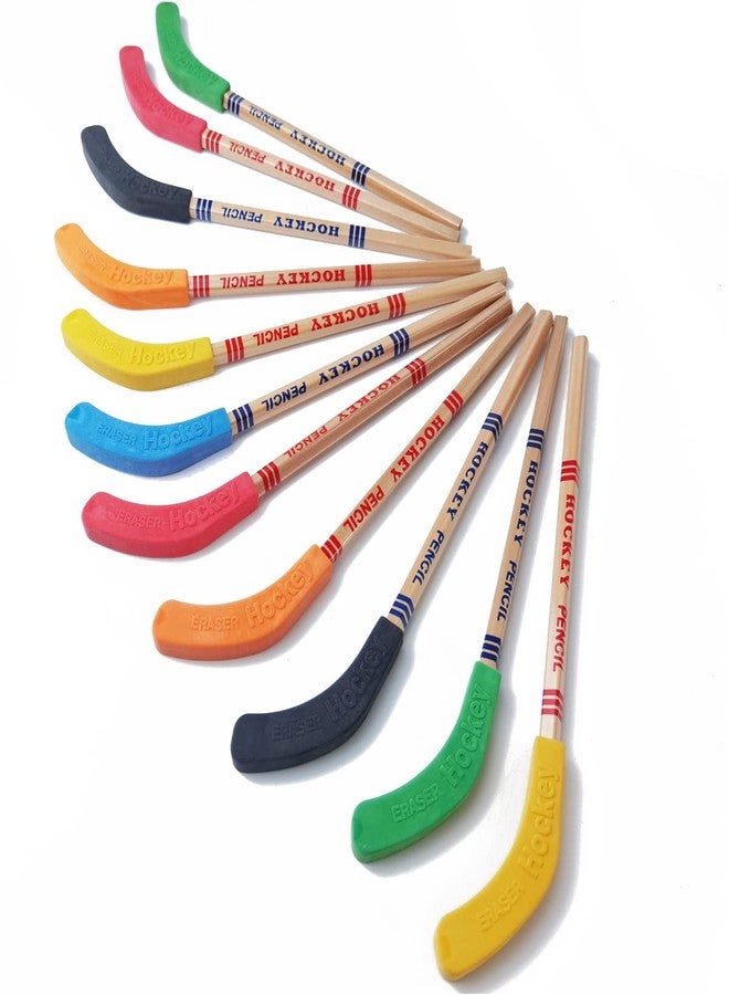 TIHOOD 18PCS Hockey Pencils and Erasers - Bulk 9 Inch Hockey Stick Sports Theme Party Supplies, Fun Cool Pencils for Hockey Fans, Students, Stocking Stuffers and Goodie Bag Birthday Party Favors - Image 5
