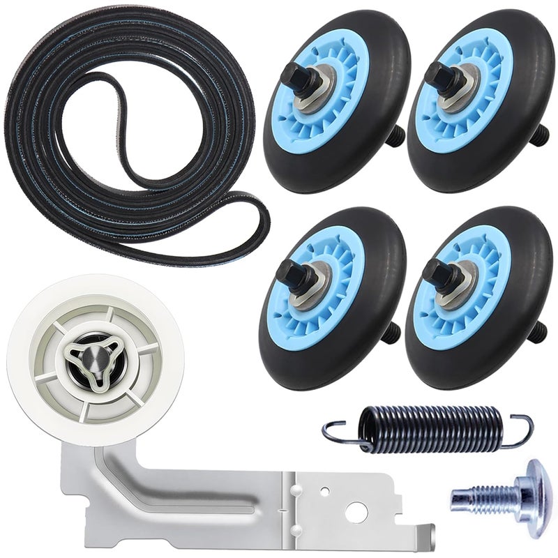 Monkemon Upgraded Sam-Sung Dryer Repair Kit Compatible with Samsung Dryer Roller Replacement Kit, Replacement for Samsung Dryer Parts DC97-16782A Dryer Roller, DC93-00634A Idler Pulley, 6602-001655 Belt - Image 1
