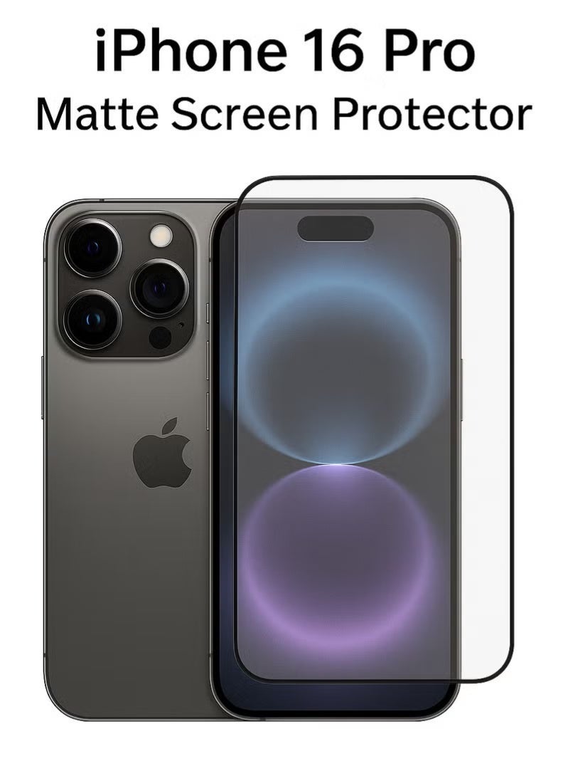 BAIKO Matte Glass Screen Protector for iPhone 16 Pro, Anti-Glare AG Tempered Glass, Fingerprint Resistant, Smooth Touch Screen Guard - Image 1