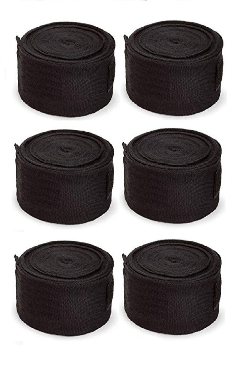 VENOM 3 Pair Cotton Material (Length : 120 Inch) Boxing Hand Wraps Elastic Hand & Wrist Support for Kickboxing Training Gym Workout (Black. Black, Black) - Image 3
