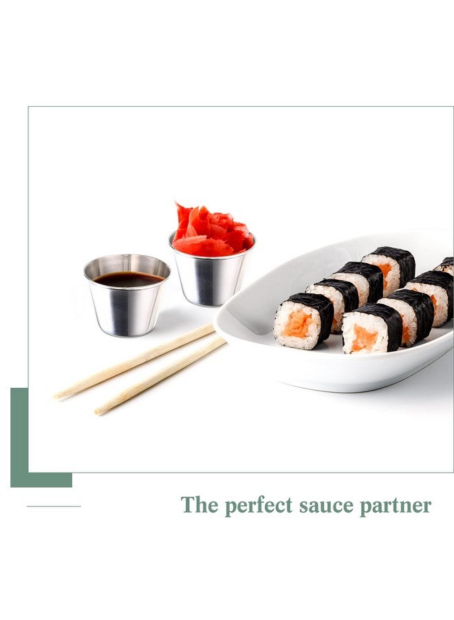 Potchen 48 Pack 2.5 oz Metal Ramekins Sauce Cups Stainless Steel Condiment Cups Round Dipping Containers for Vinegar Butter Ice for Kitchen Restaurant Catering Camping BBQ Party - Image 4