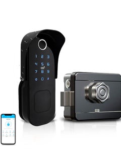Razuvious Razuvious Smart Door Lock, Weatherproof Lock,Biometric Fingerprint with Touchscreen Keypad,Card,Remote Share,Work with Alexa need TT Lock Gateway for Home Office  - Image 1
