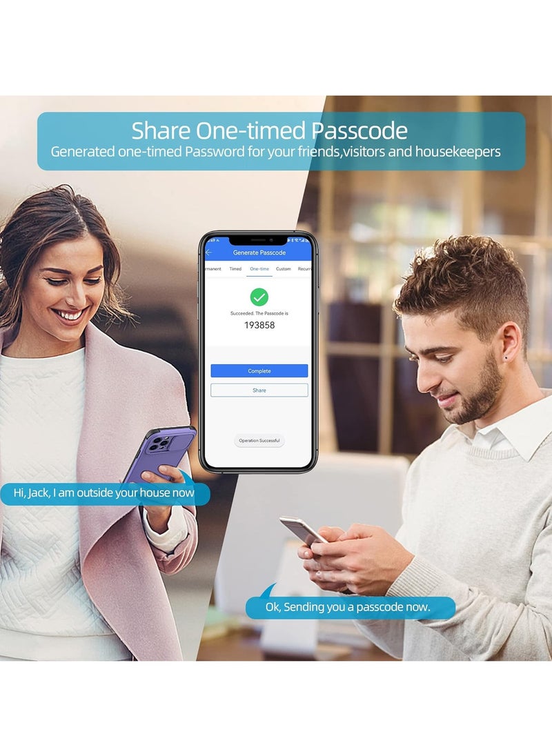 رازوفيوس قفل باب ذكي Razuvious، قفل مقاوم للطقس، بصمة إصبع بيومترية مع لوحة مفاتيح تعمل باللمس، بطاقة، مشاركة عن بعد، يعمل مع Alexa، يحتاج إلى بوابة قفل TT للمكتب المنزلي  - Image 5