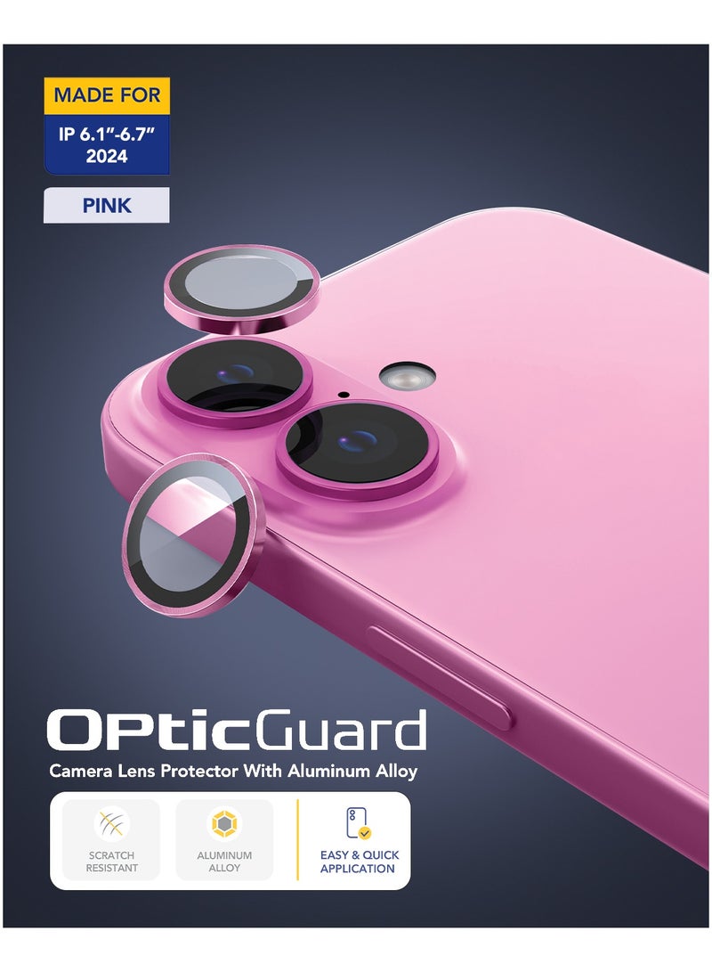 Remson Optic Guard Camera Lens Protector Scratch Resistant Individual Lens Protector with Aluminum Alloy RingCompatible for iPhone 16 6.1 inch/iPhone 16 Plus 6.7 inch 2024 (Pink) - Image 5