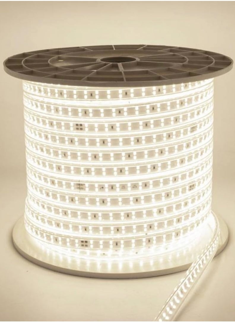 Imported wireless LED strip 100meter double row , 120LED/meter, 11W/meter, cuttable every 1meter, 10kg weight, high lumens and strong lighting with 11mm 4A power connector with five-year warranty from TEC Light.