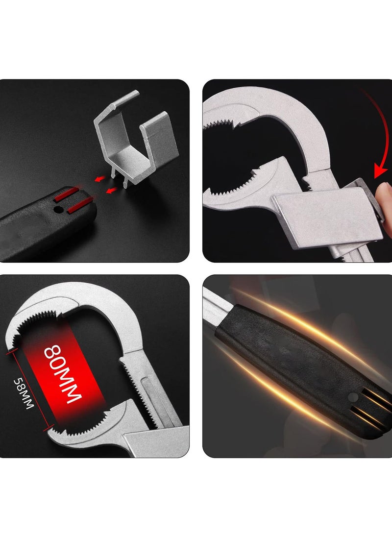 GGOOT Bathroom Wrench Multifunctiol Heavy-Duty Plumbing Spanner Set Adjustable Wide Opening Spanner with Replacement Head Storage Box  - Image 3