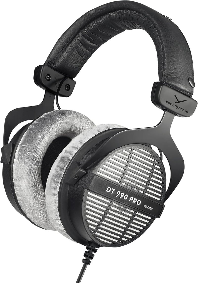 Beyer Dynamic DT 990 PRO Over-Ear Studio Monitor Headphones - Open-Back Stereo Construction, Wired (80 Ohm, Grey) - Image 1