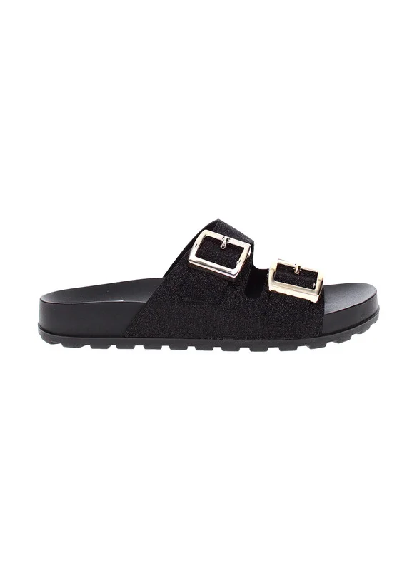 موليكا Moleca Ladies Flat Sandals Black | Made In Brazil