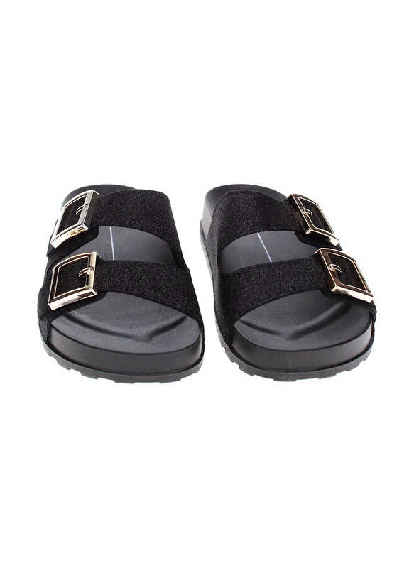 موليكا Moleca Ladies Flat Sandals Black | Made In Brazil