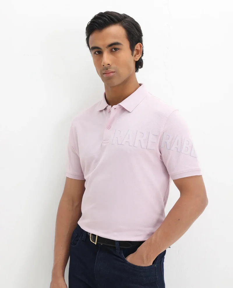 Rare Rabbit Men's Regular Fit Solid Cotton Polo