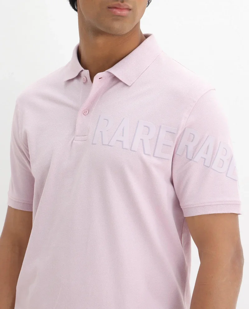 Rare Rabbit Men's Regular Fit Solid Cotton Polo