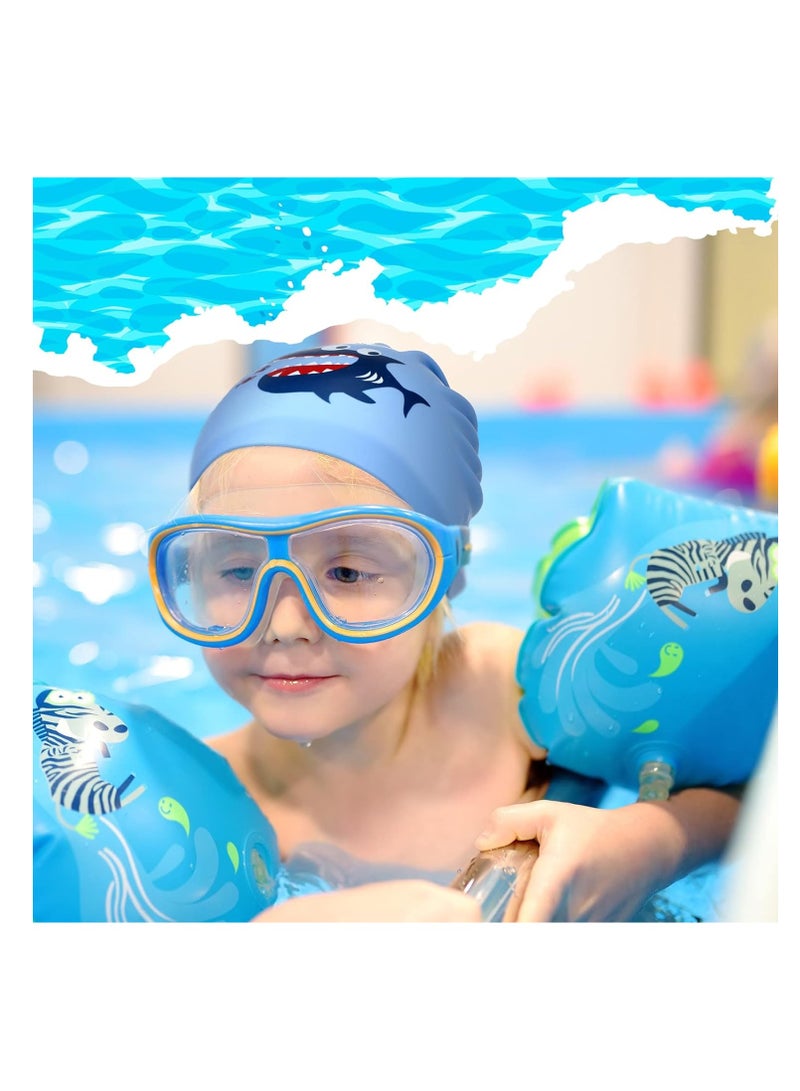 SYOSI 3-Pack Kids Swim Caps - Fun and Waterproof Silicone Swimming Hats for Boys and Girls Cartoon Bathing Hats for Long and Short Hair (Ages 4-12,Boy Style)  - Image 5
