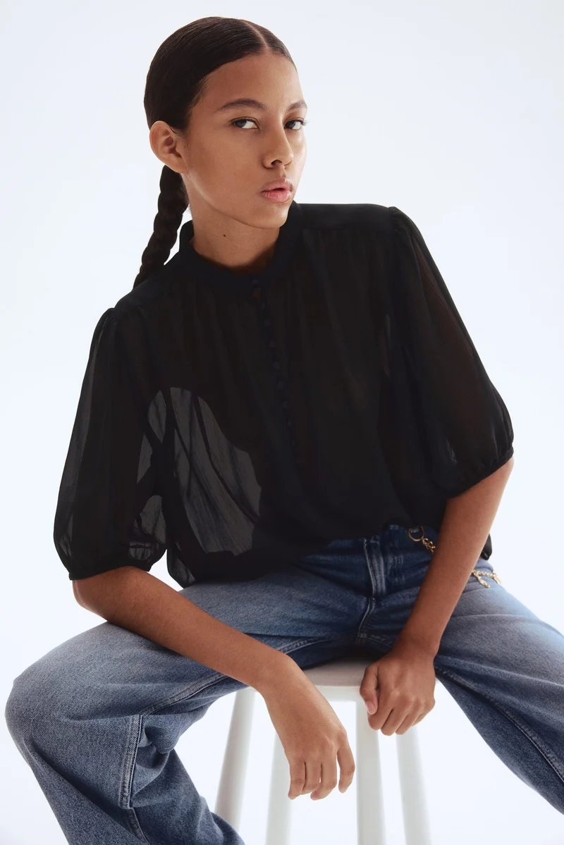 اتش اند ام بلوزة مجعدة