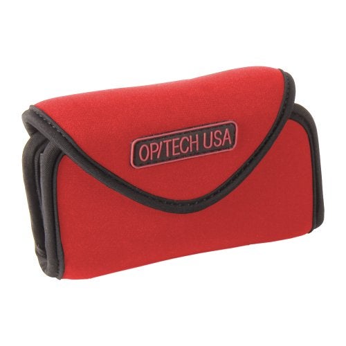 OP/TECH USA 7302264 Snappeez-Large, Wide Body Horizontal Neoprene Pouch for Camera (4.5 x 2.5 x .75 - 1.25 Inch) (Red) - Image 1