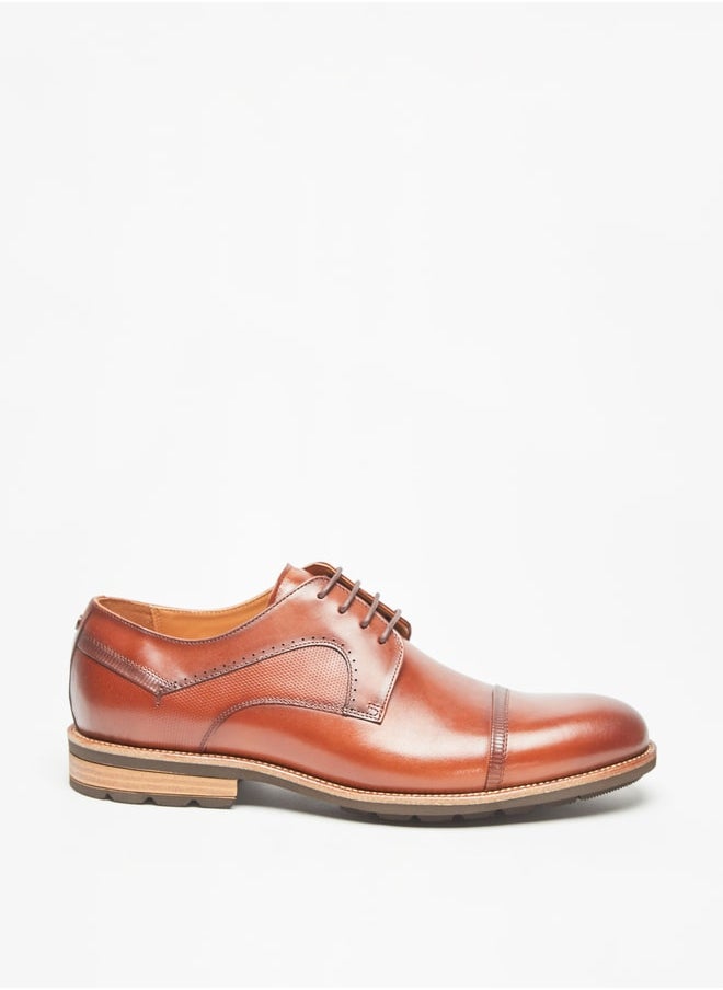 DUCHINI Men's Textured Derby Shoes with Lace-Up Closure  - Image 2