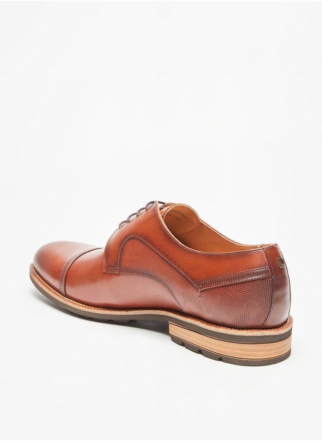 DUCHINI Men's Textured Derby Shoes with Lace-Up Closure  - Image 3