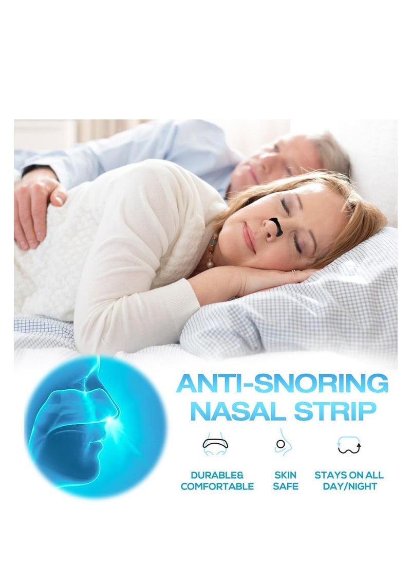 Magnetic Nasal Strips 60 Magnetic Nasal Strips Nasal Magnets Inhalation Breathing Nasal Magnets Anti-snoring Magnetic Nasal Clips for Home Travel Hotel Business Men and Women Black - Image 5