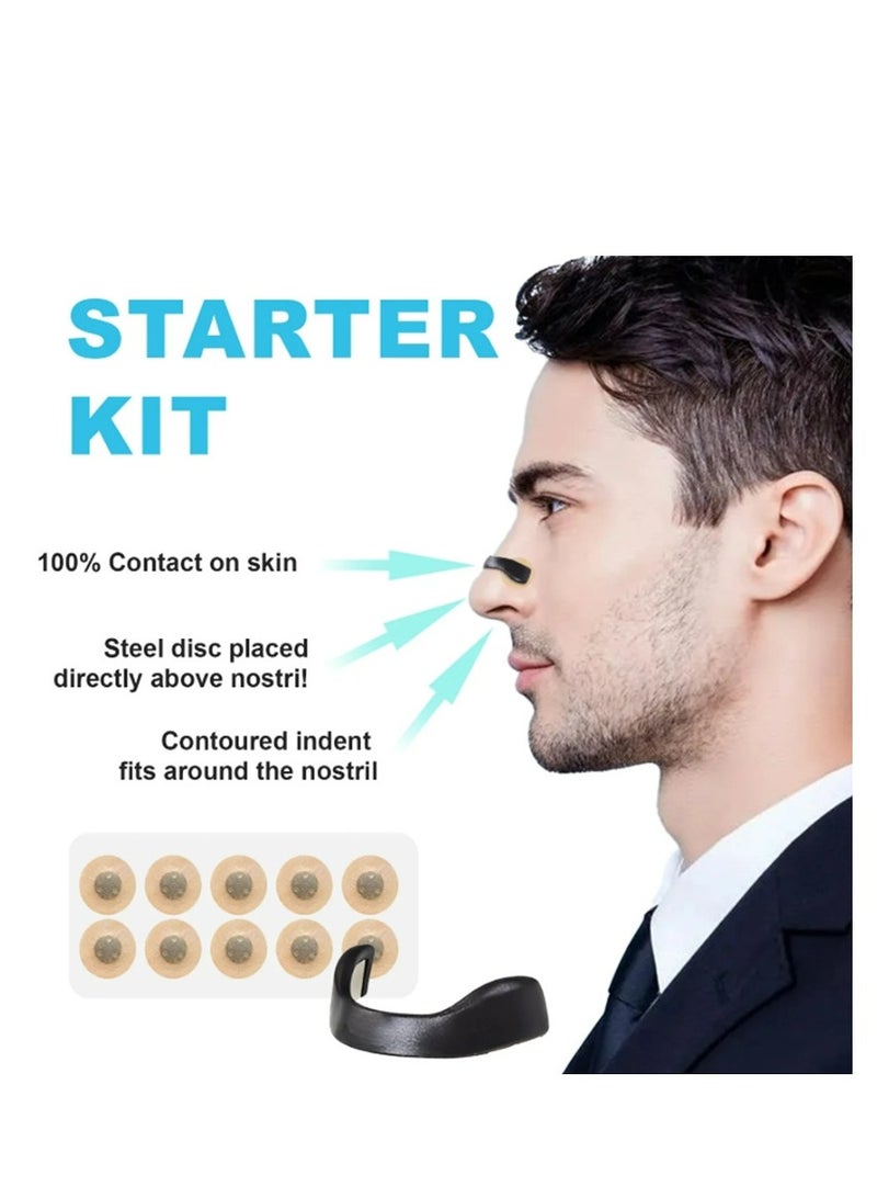 Magnetic Nasal Strips 60 Magnetic Nasal Strips Nasal Magnets Inhalation Breathing Nasal Magnets Anti-snoring Magnetic Nasal Clips for Home Travel Hotel Business Men and Women Black - Image 2