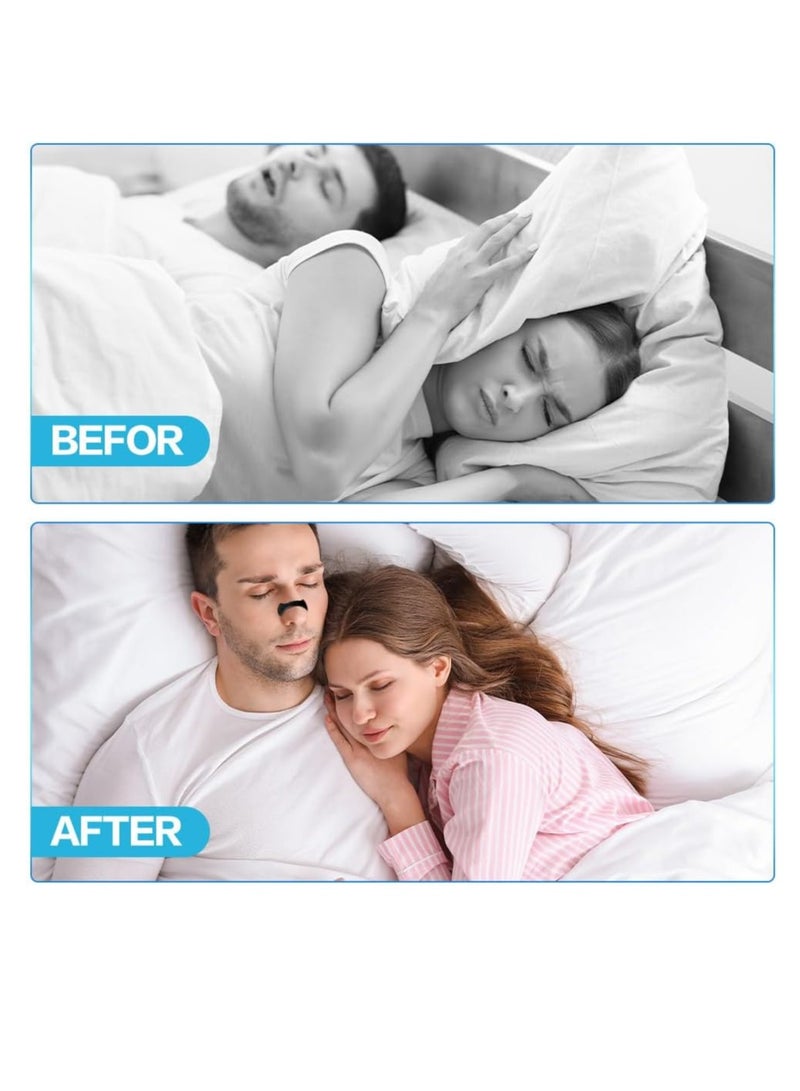 Magnetic Nasal Strips 60 Magnetic Nasal Strips Nasal Magnets Inhalation Breathing Nasal Magnets Anti-snoring Magnetic Nasal Clips for Home Travel Hotel Business Men and Women Black - Image 4