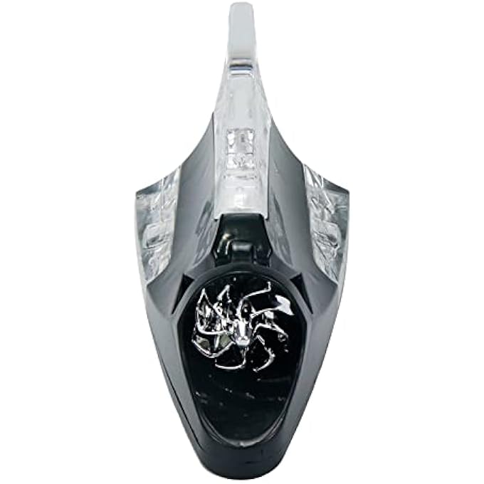 rayihni Car Roof Wind Powered LED Light Ornament Shark Fin Antenna Decoration Black (4-3/4" x 2-1/2" Base) - Image 3