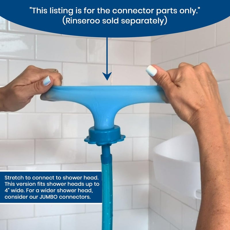 Rinseroo Replacement Shower Hose Connectors (3 pack) for - Slip-on Handheld Water Hose Attachment/Faucet Adapter for Shower & Sink, Detachable Shower Sprayer (NOT FOR TUB VERSION) - Image 2