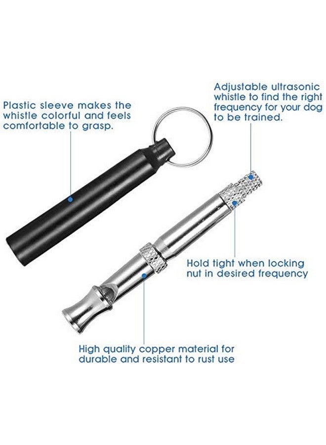 مجموعة تدريب الكلاب باستخدام صفارة بالموجات فوق الصوتية عالية التردد مع سلسلة مفاتيح للتحكم في النباح وحبل للتحكم في النباح، مثالية للكلاب والجراء - Image 4