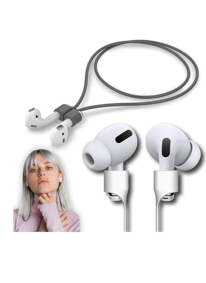 Generic Colorful Magnetic Straps For AirPods Soft Silicone Lanyard Compatible With Airpods - Grey  - Image 2