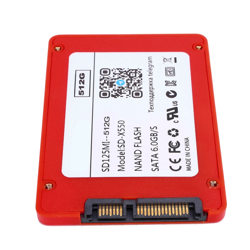 2.5 Inch Solid State Drive SATA III 6Gb/s High Speed 550MB/s Internal Hard Disk for PC Or Laptop 512G Red - Image 3