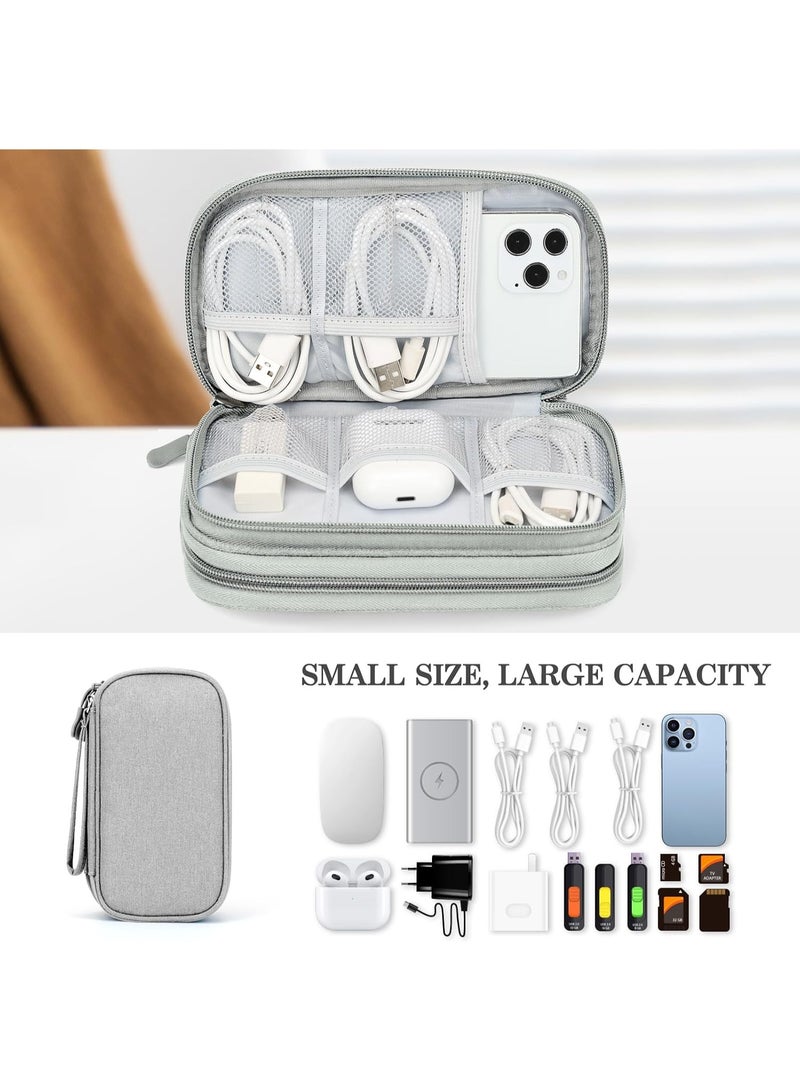 Portable multifunctional double-layer technology equipment storage bag, travel storage bag, can hold cables, power banks, chargers, and small gadgets - Image 4