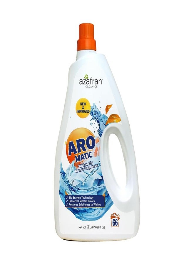 Azafran Plant Based ARO Matic Arctic Breeze Liquid Detergent, Removes Tough Stains, Ideal for Top or Front Load, For All Clothes, Delicates & Baby Clothes, Gentle on Skin, Eco-Friendly | 2 Liter - Image 1