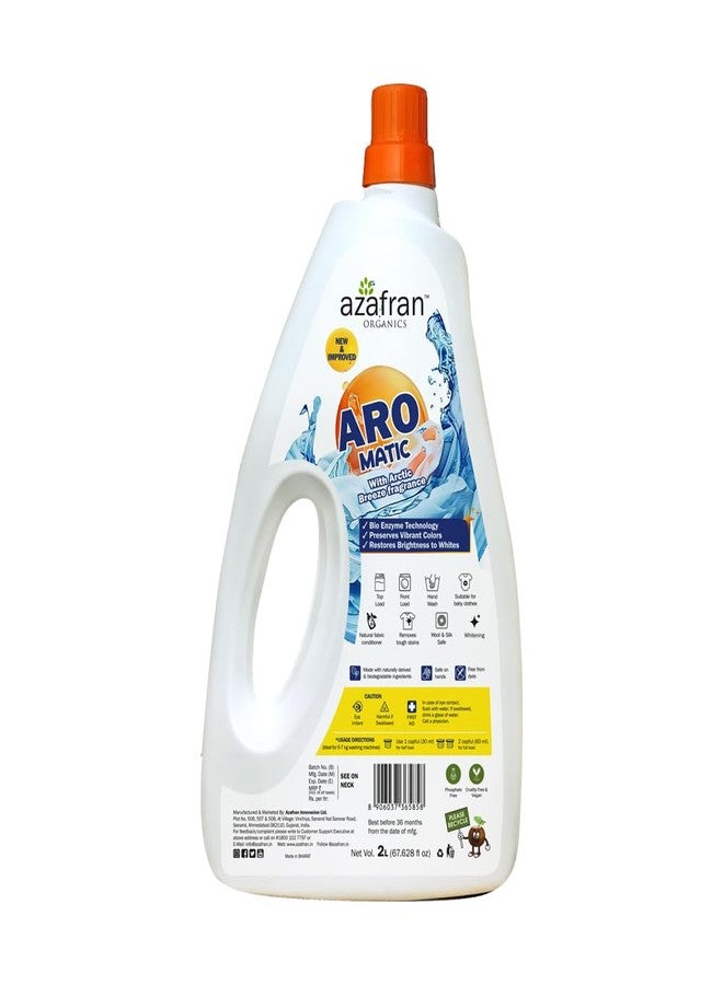 Azafran Plant Based ARO Matic Arctic Breeze Liquid Detergent, Removes Tough Stains, Ideal for Top or Front Load, For All Clothes, Delicates & Baby Clothes, Gentle on Skin, Eco-Friendly | 2 Liter - Image 2