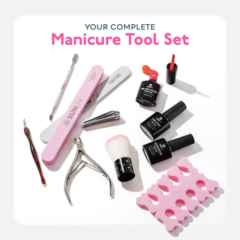 SUNUV Gel Nail Polish Kit with UV Light for Nails SUN2C 16 Colors Gel Polish Sets, Base and Top Coat with 8 PCS Manicure Tools Gift for Women - Image 5