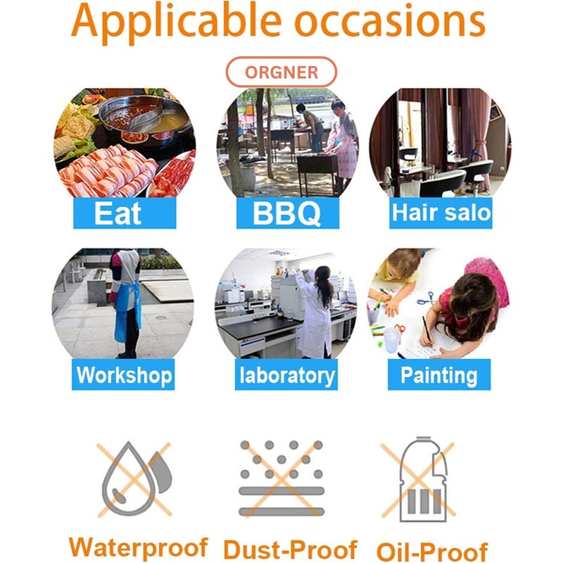 orgner Disposable Plastic Aprons – Perfect for Painting, Cooking, Housework, Parties, Picnics, and More. Lightweight, Waterproof, and Easy to Use for Quick Cleanup - Image 2