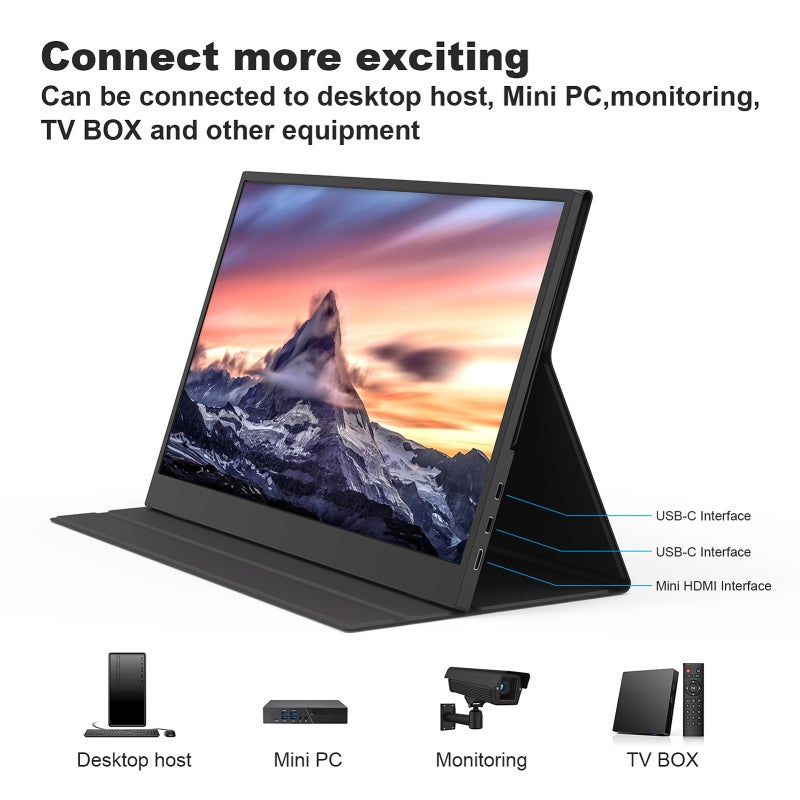 Gaming Monitor 15.6" Full HD IPS 1920*1080 - Wide Compatibility Lightweight Portable 1.9Lbs 0.2Inch Slim Computer Monitor for Gaming Travel Office Home Use - Image 3