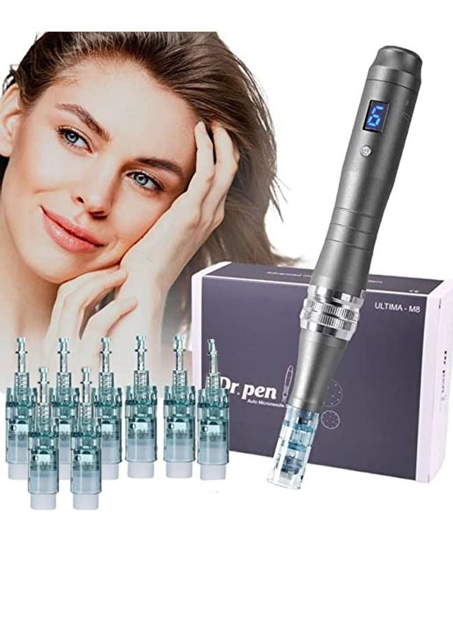 دي آر. بن دكتور بين أولتيما إم8 أقلام الميكروغرابي المحترفة - قلم جلدية آلي لاسلكي - مجموعة عناية بالبشرة والأجسام المثالية مع 8 إبر من أنواع متعددة - Image 1